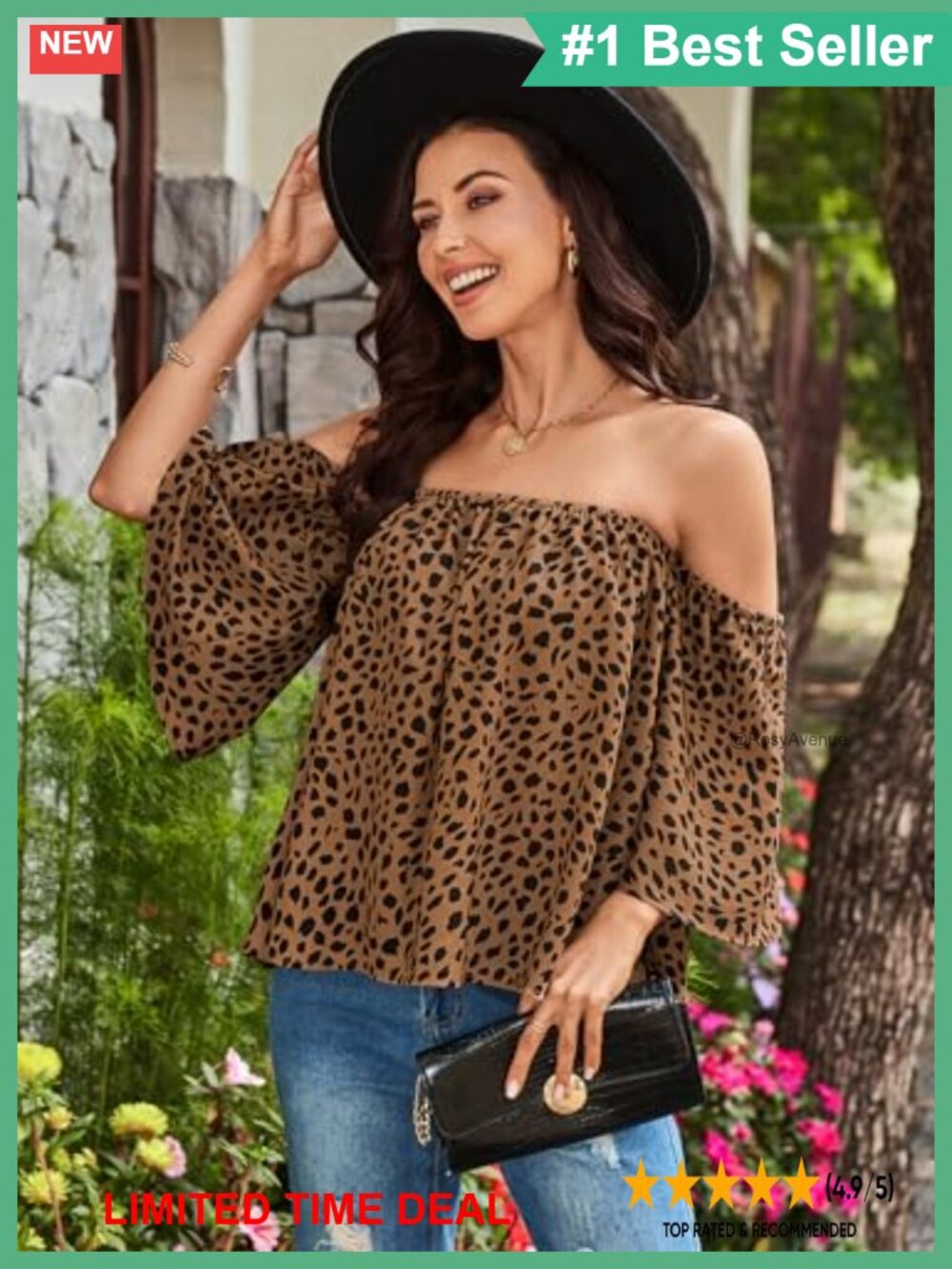 Chiffon Off Shoulder Ruffle Blouse - Picture 2 of 6